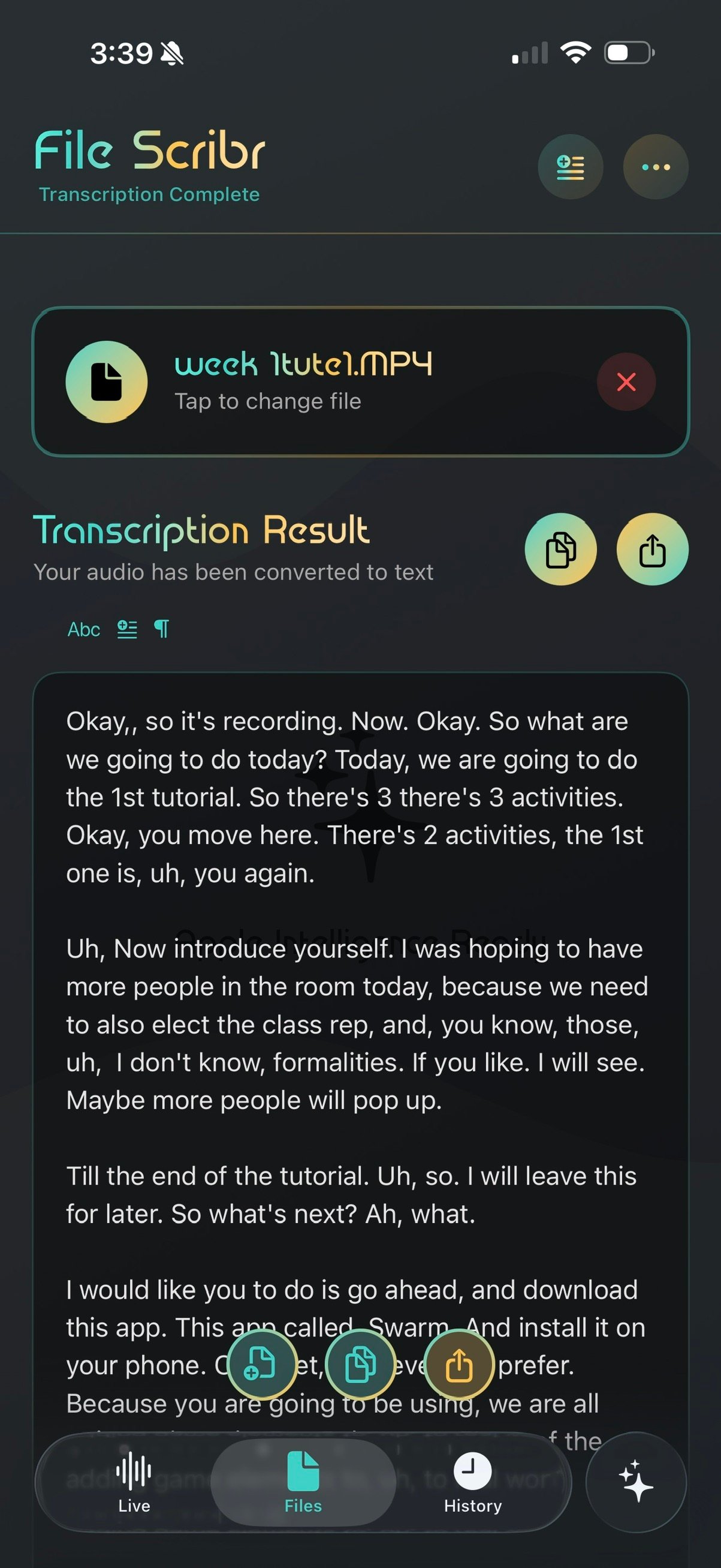 Transcription Result